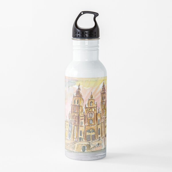 Fin de Saint Jacques Camino en Santiago de Compostela España Botella de agua
