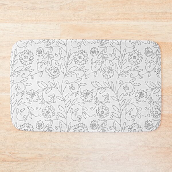 Item preview, Floral Vines white with black designed and sold by farreystudio.