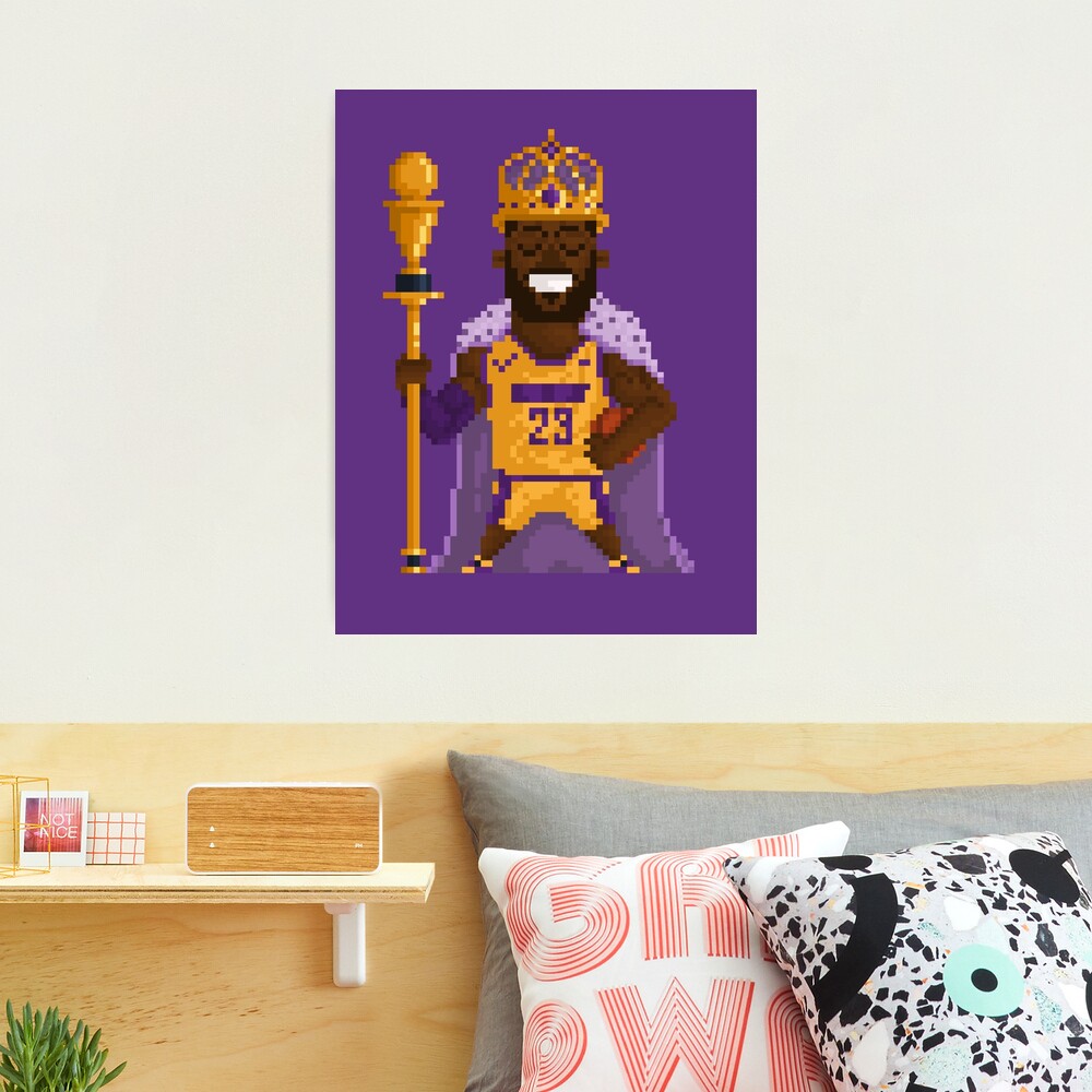 Lebron James Los Angeles Lakers Pixel Art 2 Metal Print by Joe