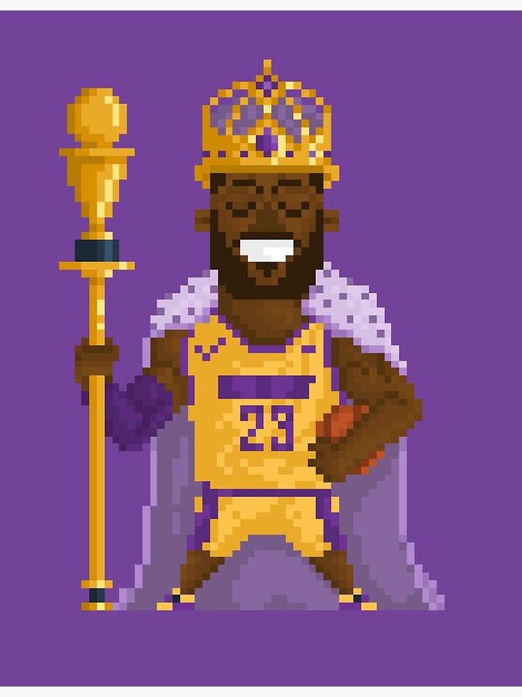 Lebron James Los Angeles Lakers Pixel Art 2 Metal Print by Joe