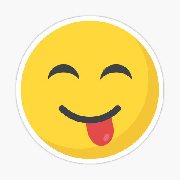 Cara sonriente con la lengua fuera Emoji Pegatina