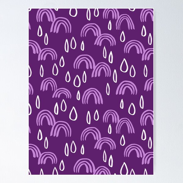 Item preview, Rainbows and Raindrops Pattern - Purple designed and sold by illocharm.