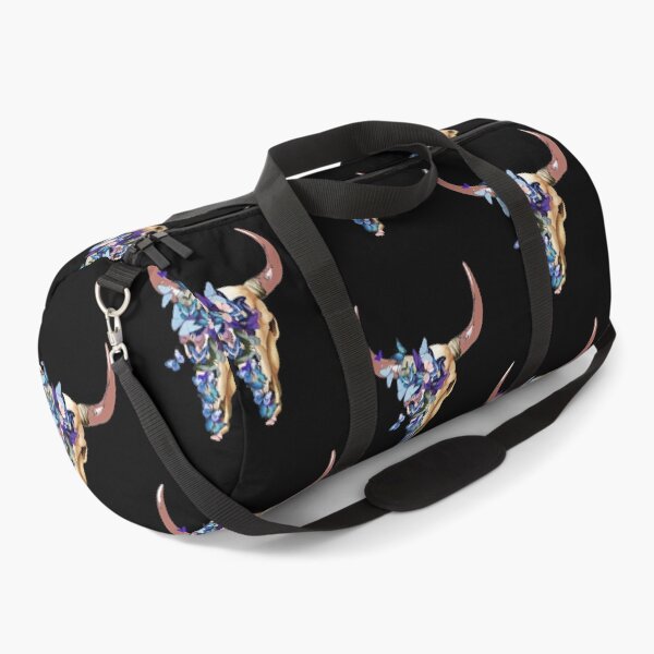Item preview, cow Skull and Crown blue butterflies Watercolor  cute cool mask designed and sold by Collagedream.