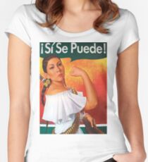 Si Se Puede Tailliertes Rundhals-Shirt