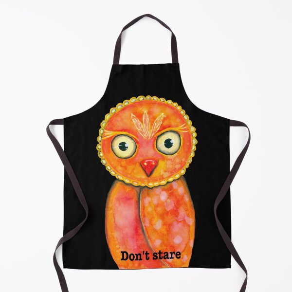 Item preview, The staring orange owl designed and sold by lenaliluna.