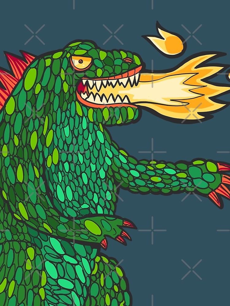Green Dragon with big flame by duxpavlic