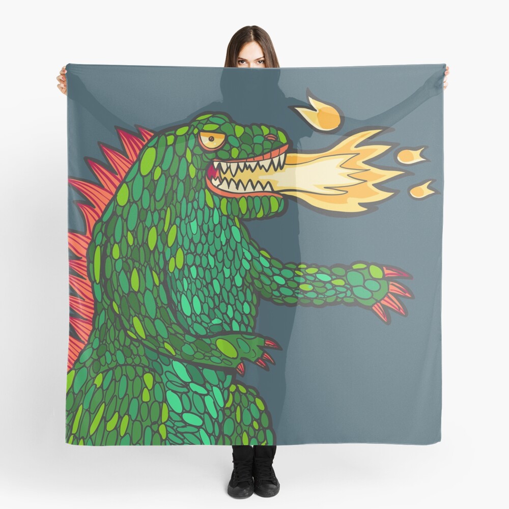 Green Dragon with big flame Scarf