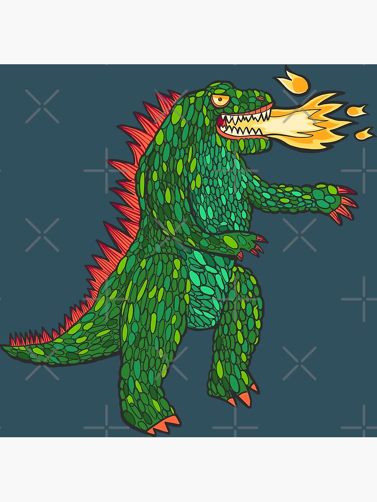 Green Dragon with big flame by duxpavlic