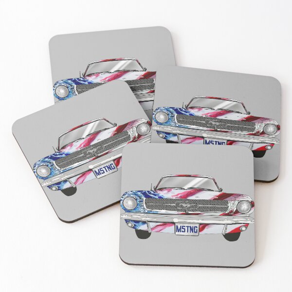 Item preview, Ford Mustang Retro Classic Muscle Car with American Flag Bodywork designed and sold by robfullerartist.