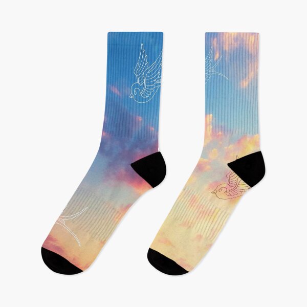 Item preview, Birds flying in the blue pink sky  designed and sold by Adri Graterol.