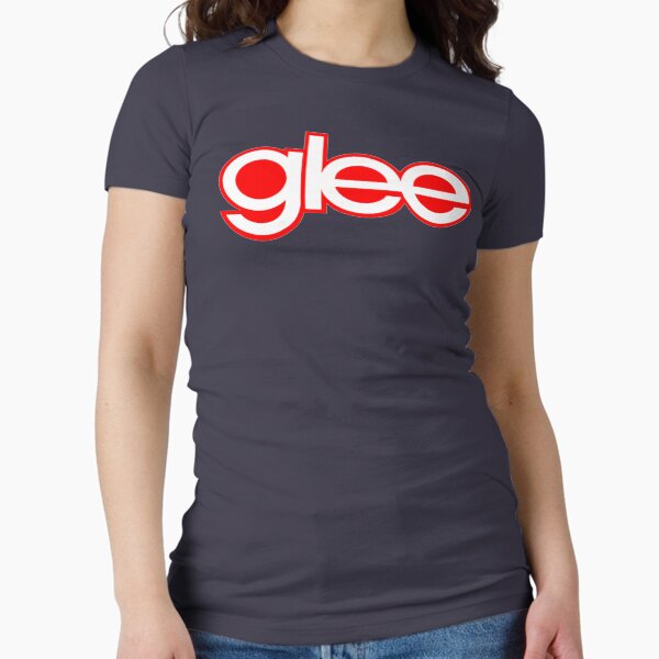 Glee logo red and white Fitted T-Shirt