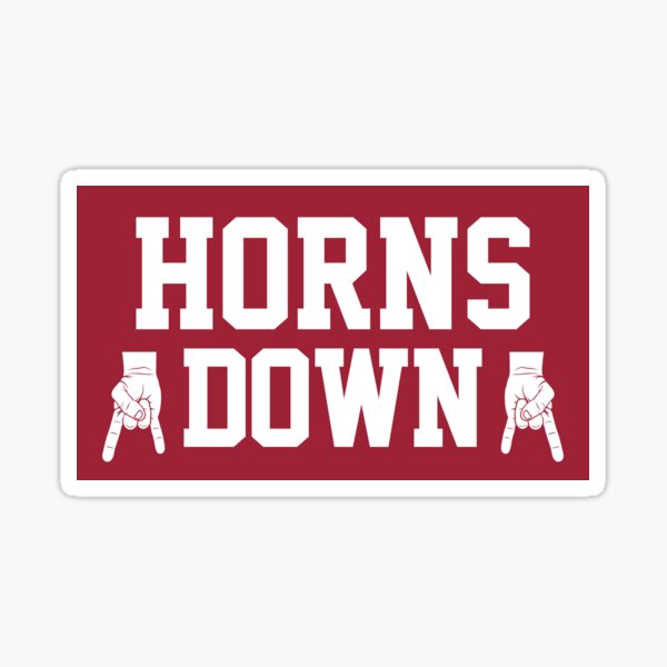"Horns Down Burgundy/White" Sticker for Sale by SaturdayAC Redbubble