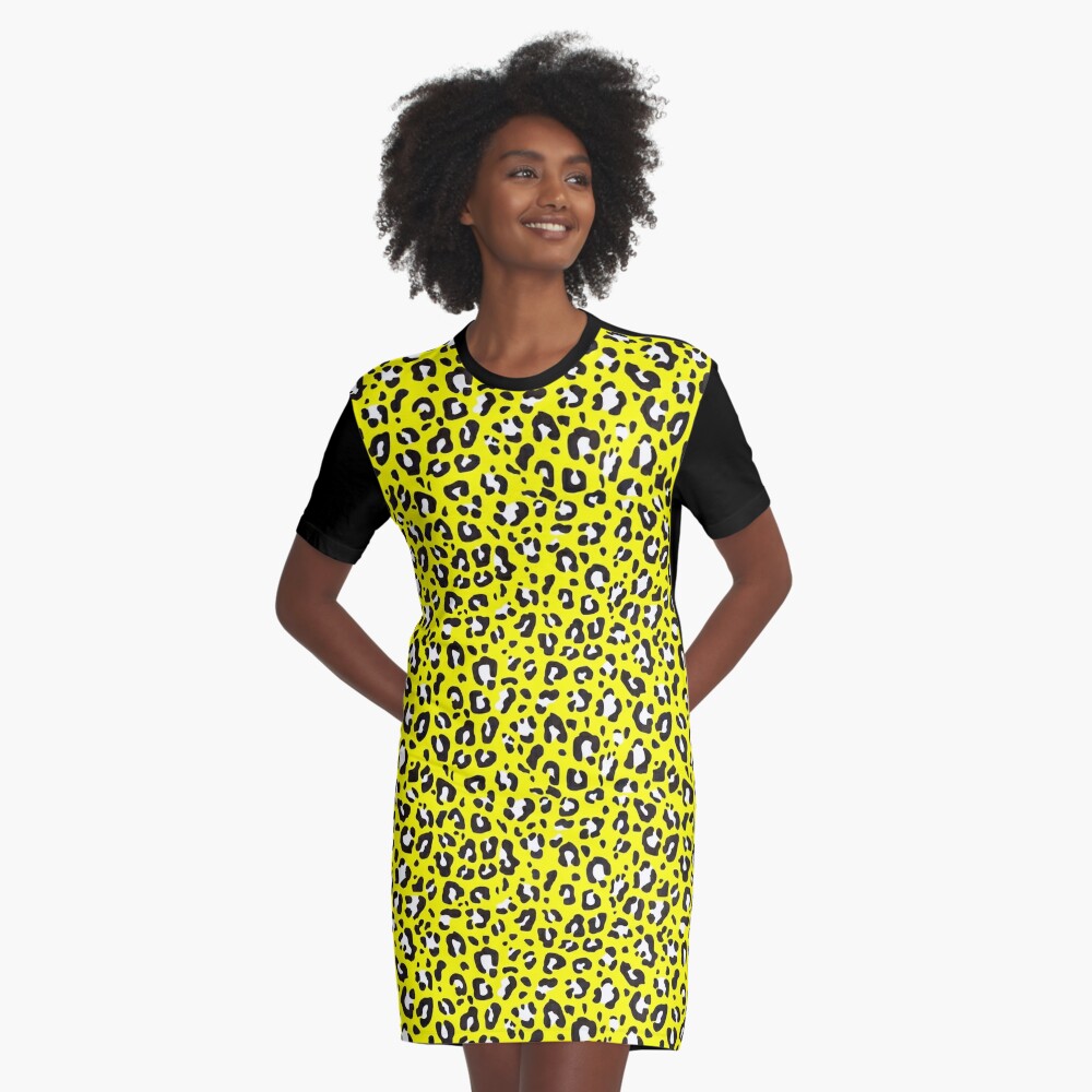 Mustard leopard cheap dress