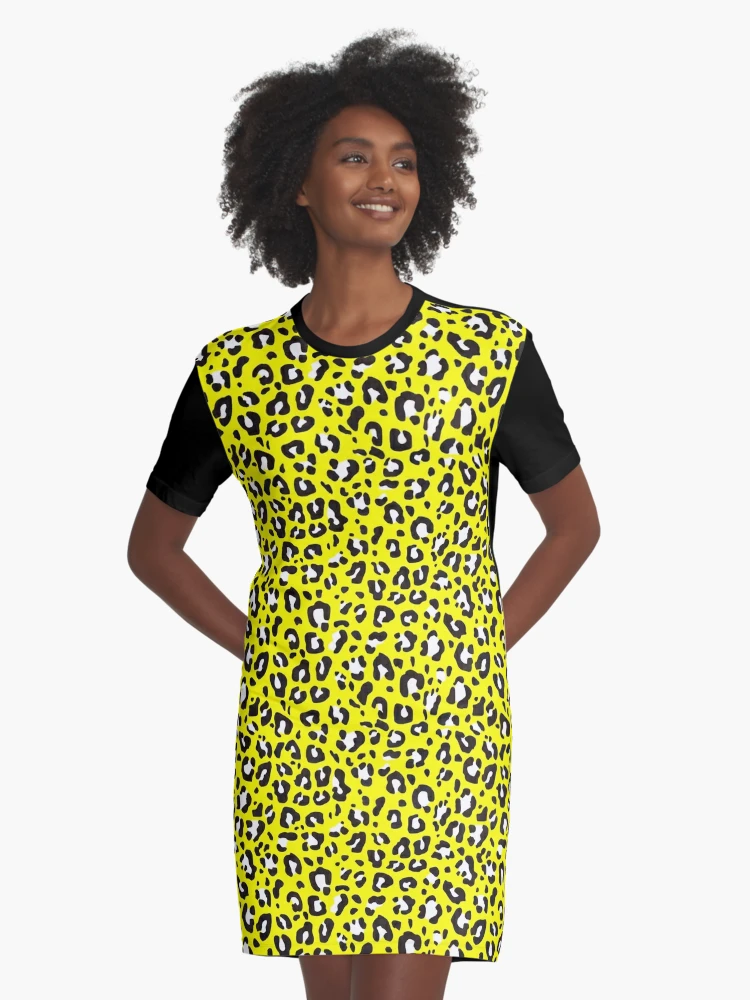 Mustard leopard shop print dress