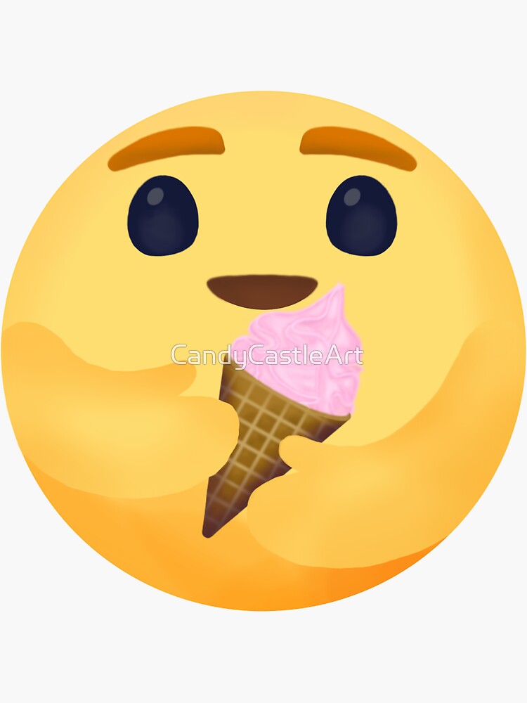 "Ice Cream Emoji Face" Sticker for Sale by CandyCastleArt Redbubble