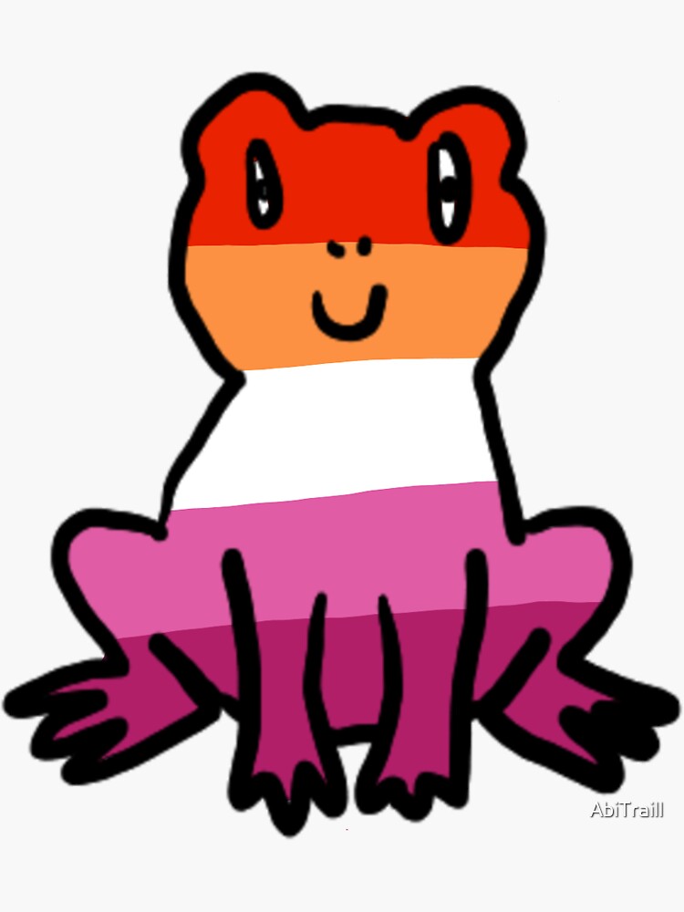 Lesbian Pride Flag Frog Sticker For Sale By Abitraill Redbubble