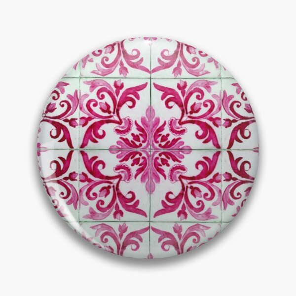 Item preview, Patrón de azulejos de cerámica portuguesa roja designed and sold by Wabi Tabby.