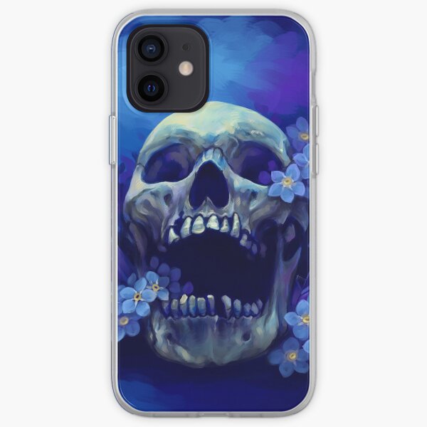 Skull and Forget-me-nots iPhone Soft Case