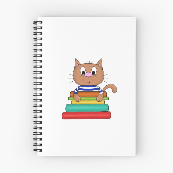 Item preview, Cat and books designed and sold by KateCrafts.