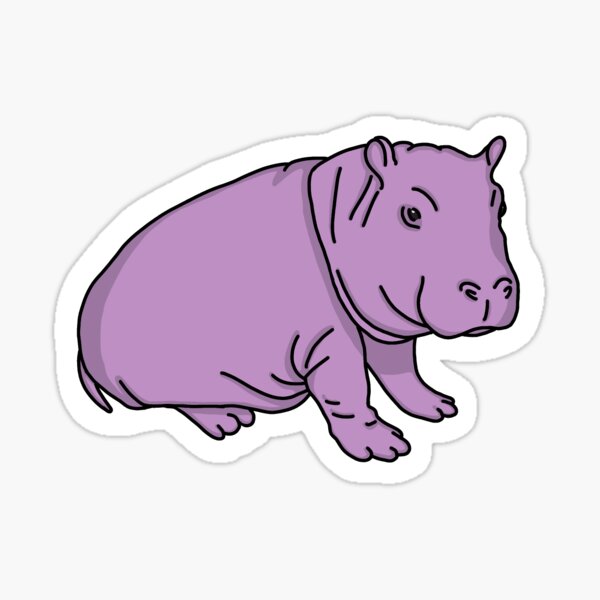 Item preview, Purple baby Hippo designed and sold by astridwuttke.