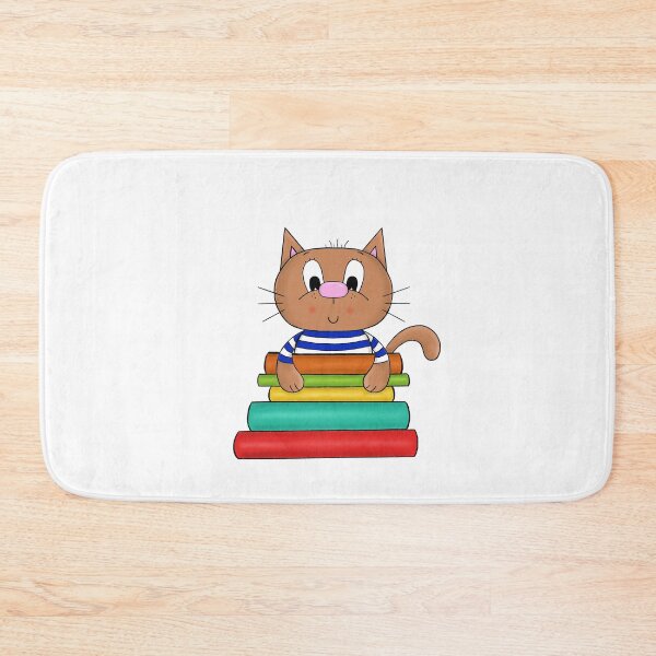 Item preview, Cat and books designed and sold by KateCrafts.