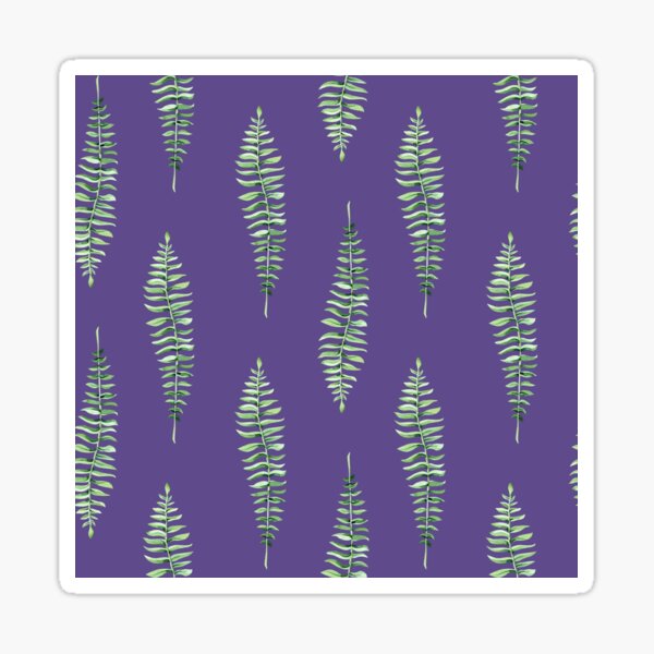 Item preview, Sprays Of Green Leaves On A Ultra Violet Background designed and sold by ManateesDesign.