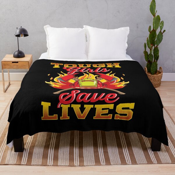 Item preview, Female Firefighter Support / Woman Fire Fighter Lives Quote Premium design designed and sold by CreatedByHeidi.