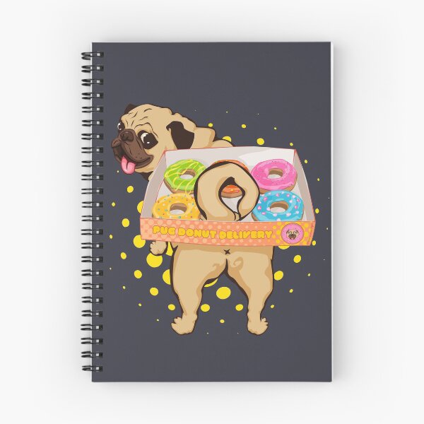 Item preview, Pug Donut Delivery Cute Chonky Dog Hardworking | 5 donuts plus a tail | Tee | Reusable Facemask | Washable Face Cover | Wall Art designed and sold by Any Color Designs.