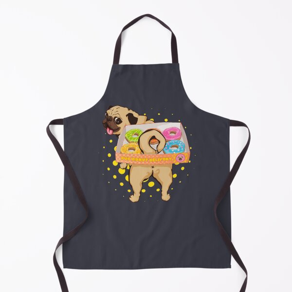 Item preview, Pug Donut Delivery Cute Chonky Dog Hardworking | 5 donuts plus a tail | Tee | Reusable Facemask | Washable Face Cover | Wall Art designed and sold by Any Color Designs.