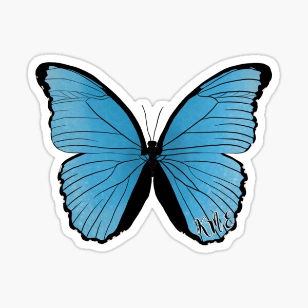 Blue Butterfly Stickers Redbubble - pastel blue butterfly wings roblox