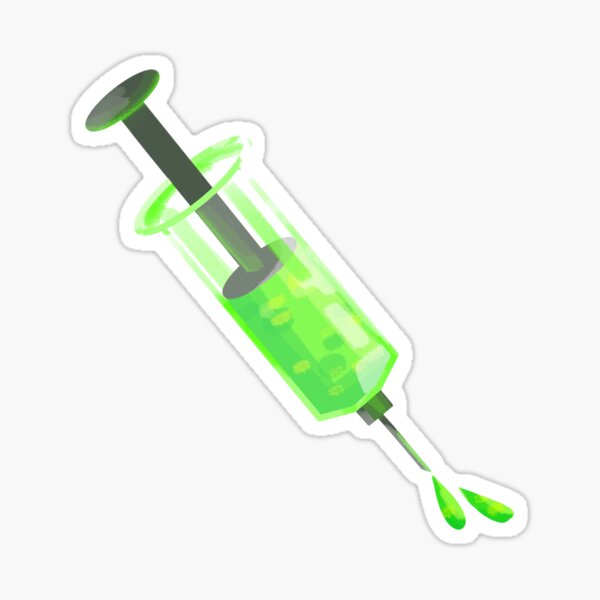 Green Glowing Syringe Sticker