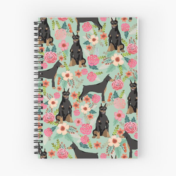 Artikelvorschau, doberman dog floral pattern - vintage florals, doggo, cute dobbie dog entworfen und verkauft von PetFriendly.