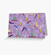 Yoga poses pattern Greeting Card
