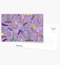 Yoga poses pattern Postkarten