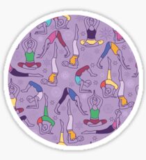 Yoga poses pattern Sticker