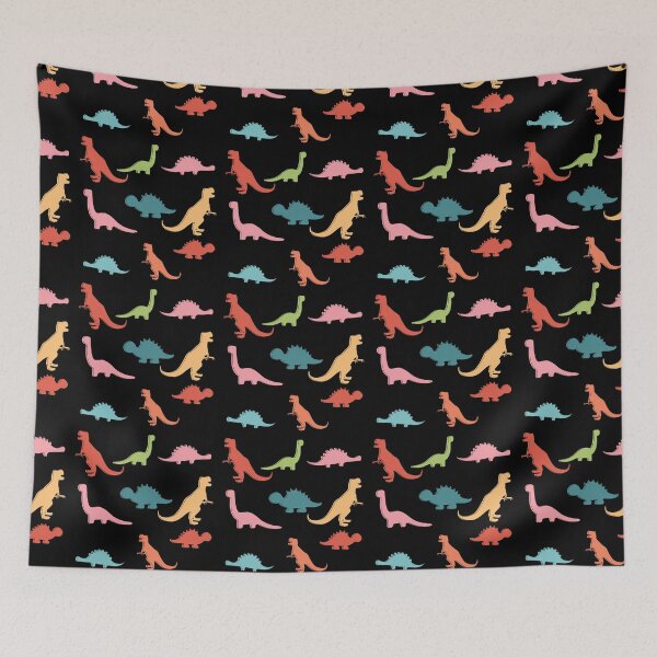 Item preview, Cute dinosaur T-Rex Dino pattern black background designed and sold by UniqueMw.