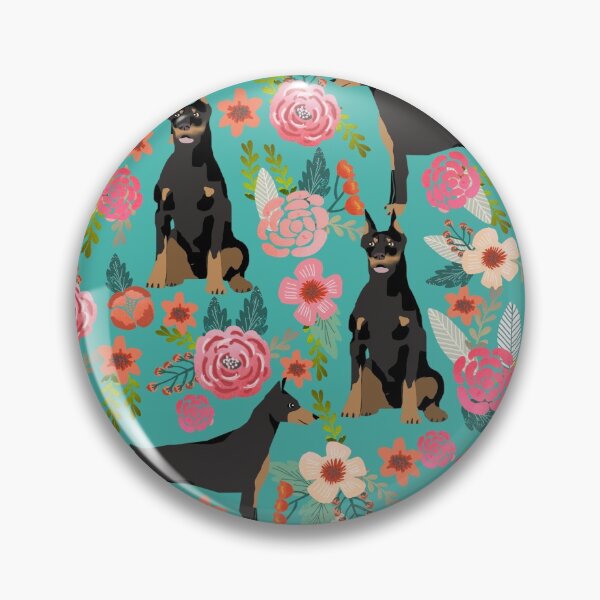 Artikelvorschau, doberman dog floral pattern - vintage florals, doggo, cute dobbie dog entworfen und verkauft von PetFriendly.