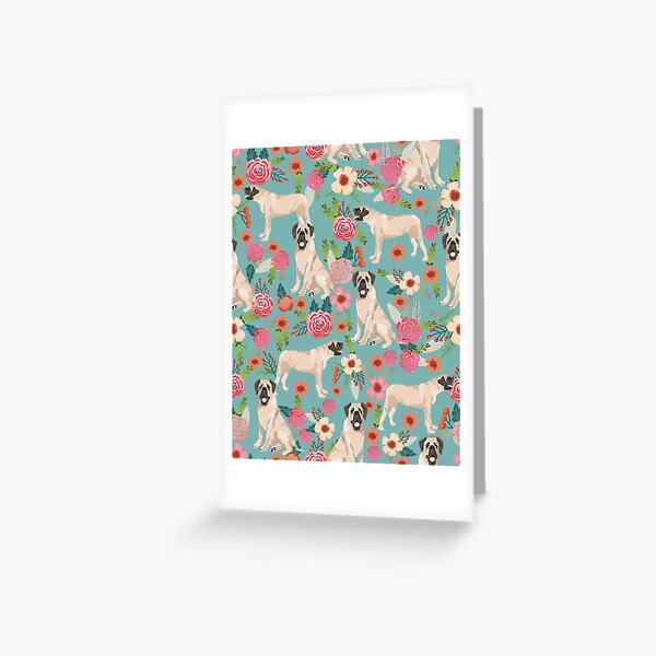 Item preview, english mastiff dog floral - vintage florals, floral pet, cute dog designed and sold by PetFriendly.