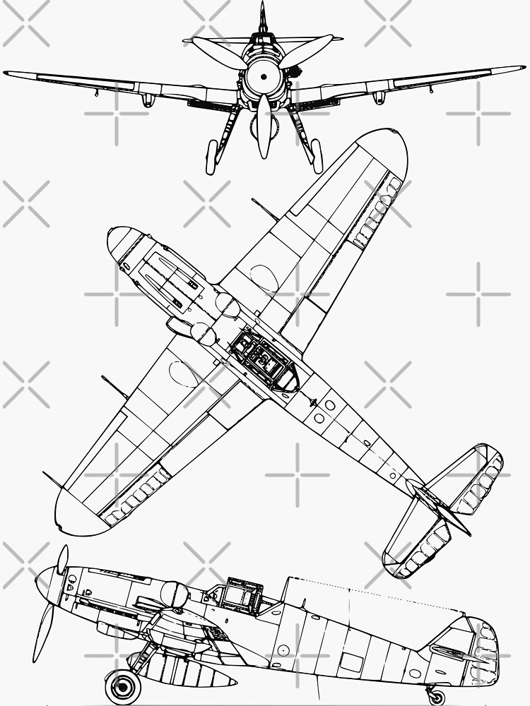 洋書 Messerschmitt Bf 109 E (Top Drawings) 1024px-