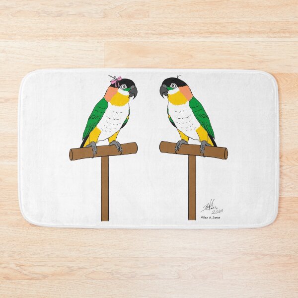 Item preview, Crazy Bird Lady with Black Headed Caiques designed and sold by Laughing Parrot Studio.