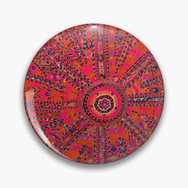 Item preview, Pink Wildflower Sunshine II // 18th Century Colorful Pinkish Red Blue Sapphire Metallic Happy Pattern designed and sold by vintagepatterns.
