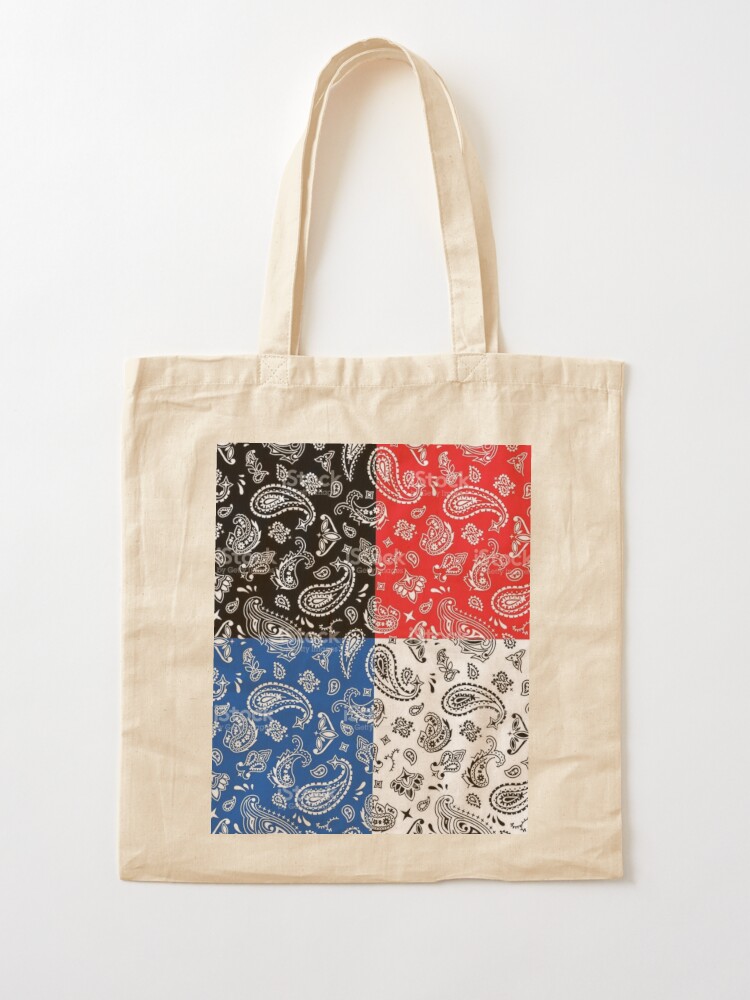 Red white blue and black bandana  Tote Bag for Sale by Albert