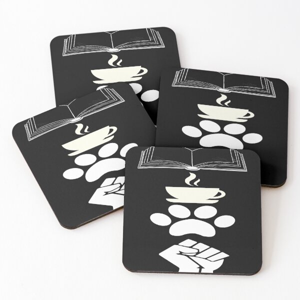 Item preview,  Dogs Books Coffee and Social Justice Dog Lover Gifts book lovers day for  designed and sold by AYMEDD.