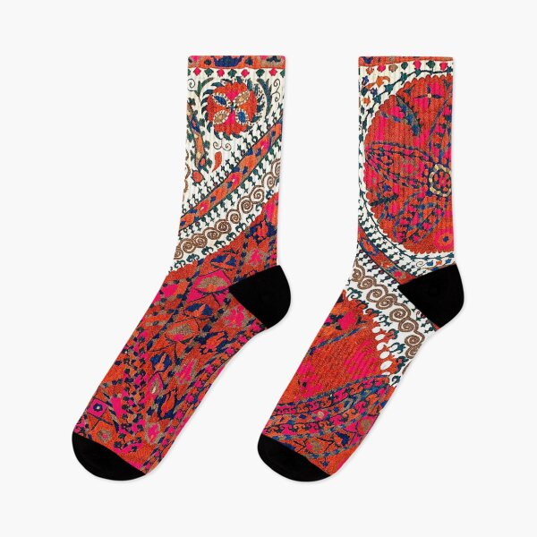 Item preview, Pink Wildflower Sunshine III // 18th Century Colorful Pinkish Red Blue Sapphire Metallic Happy Pattern designed and sold by vintagepatterns.