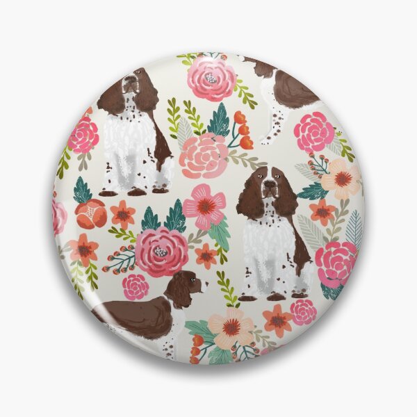 Item preview, english springer spaniel liver dogs floral pattern - vintage florals, doggo, springer spaniel designed and sold by PetFriendly.