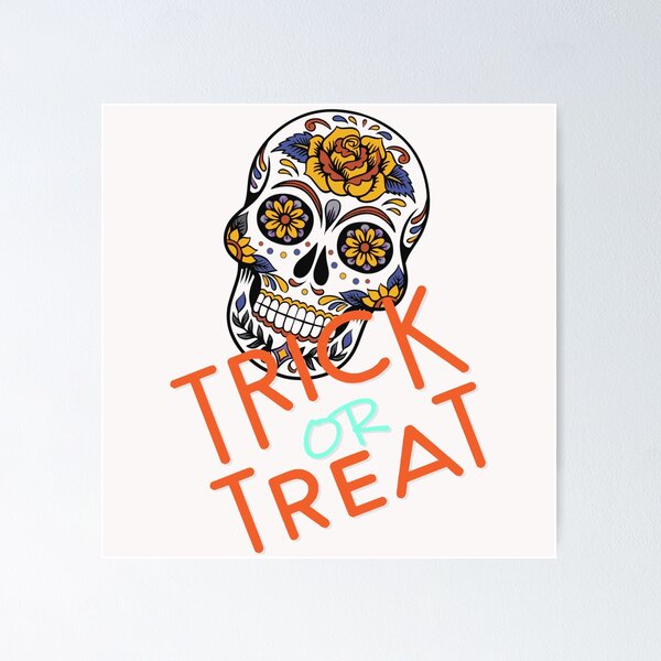 Item preview, Halloween Trick or Treat Floral Skull Face  designed and sold by daybreakagain.