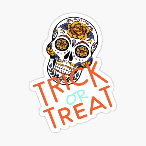 Item preview, Halloween Trick or Treat Floral Skull Face  designed and sold by daybreakagain.