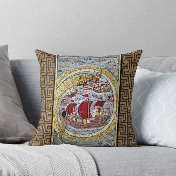 Item preview, A MONSTRUOUS SEA SERPENT DEVOURING THE ROYAL FLEET Antique Indian Miniature designed and sold by BulganLumini.