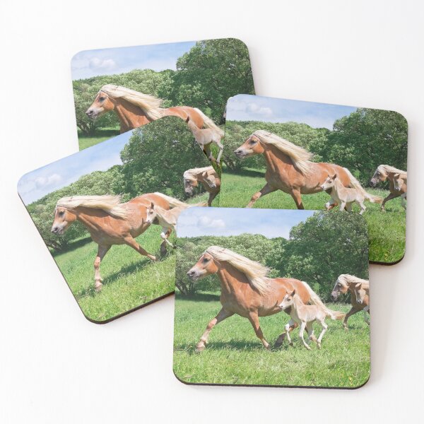 Item preview, Haflinger horses run together designed and sold by Katho Menden.