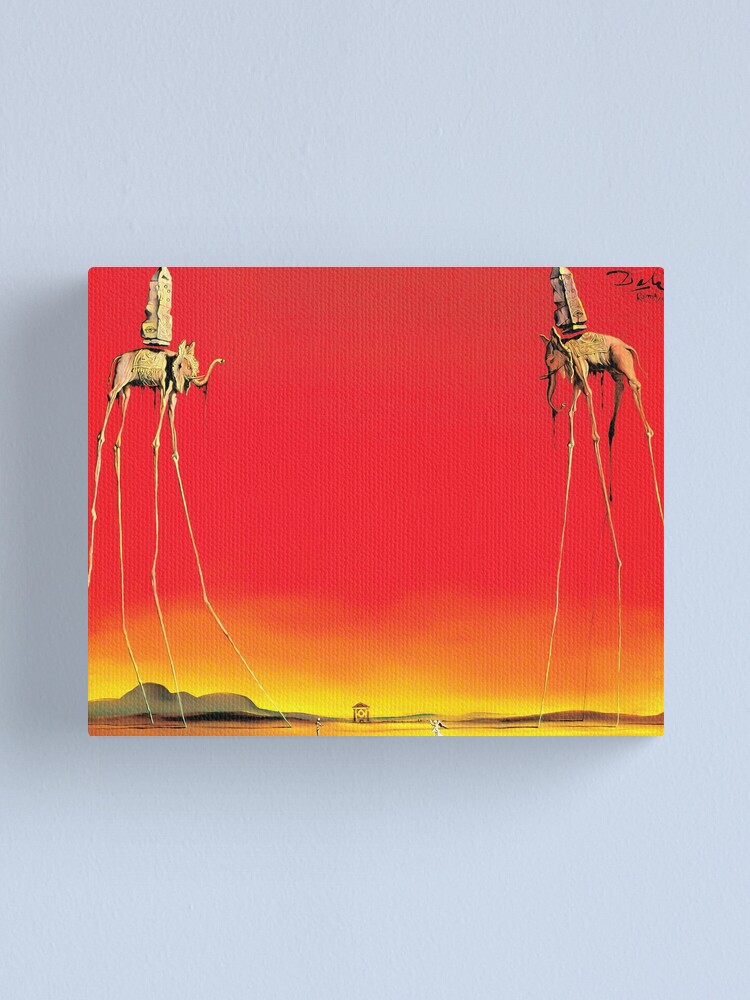 Alternate view of Salvador Dali The Elephants (Les Éléphants) 1948 Artwork for Wall Art, Prints, Posters, Tshirts, Men, Women, Kids Canvas Print